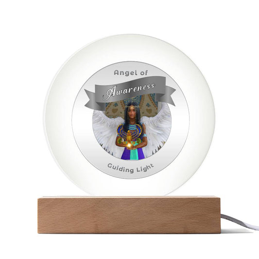 USB Circle Acrylic LED Light - More Than Charms -Guardian Angel - Awareness