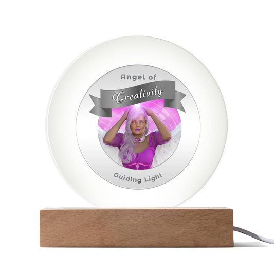 USB Circle Acrylic LED Light - More Than Charms -Guardian Angel - Creativity