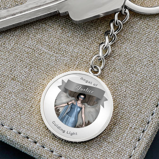 Justice - Guardian Angel Affirmation Keychain - More Than Charms