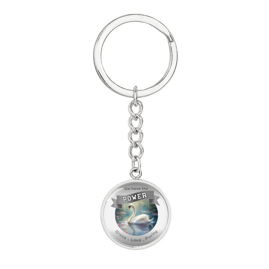 Swan Power Animal Affirmation Keychain - More Than Charms