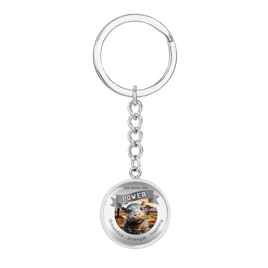 Hippo  - Power Animal  Affirmation Keychain - More Than Charms