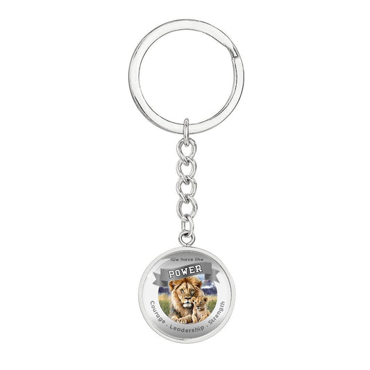 Lion & Cub  - Power Animal  Affirmation Keychain - More Than Charms