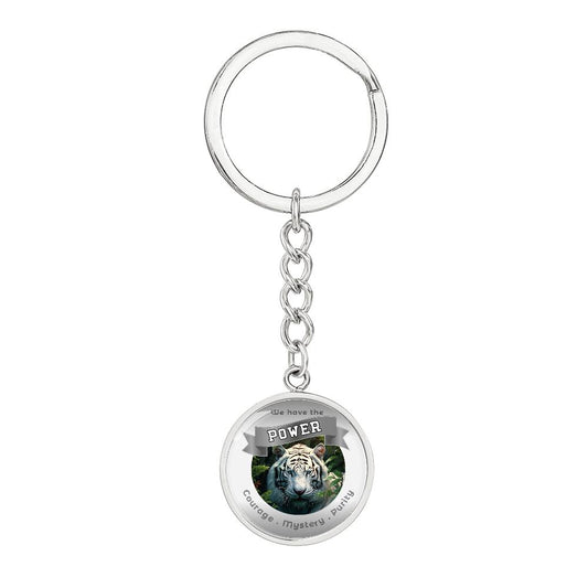 White Tiger Power Animal Affirmation Keychain - More Than Charms