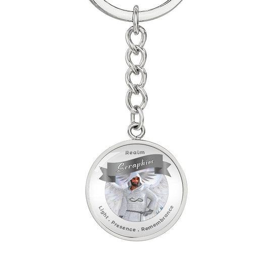 Seraphim - Angelic Realm Affirmation Keychain For Remembrance, Presence & Light - More Than Charms