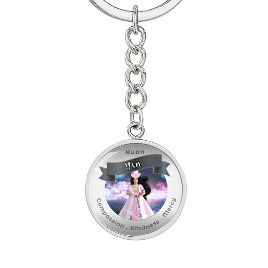 Kuan Yin - Affirmation Keychain For Compassion, Kindness & Mercy - More Than Charms