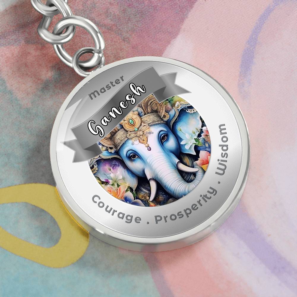 Ganesh Affirmation Keychain - Courage, Prosperity & Wisdom- More Than Charms