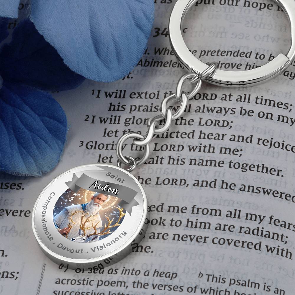 Saint Aiden Affirmation  Keychain- Compassion, Devout & Visionary - More Than Charms
