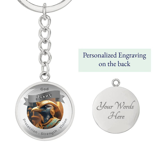 God Horus - Affirmation Keychain For Protection Strength Vision- More Than Charms