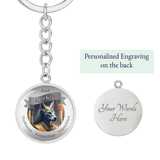 God Anubis  - Affirmation Keychain For Guidance Protection Transition - More Than Charms