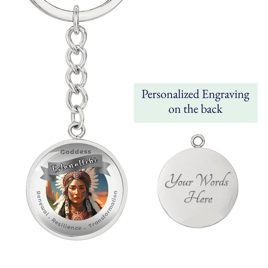 Goddess Estanatlehi - Affirmation Keychain ForRenewal Resilience Transformation- More Than Charms