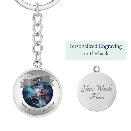 Vesica Piscis  - Affirmation Keychain For Balance Creation Unity- More Than Charms