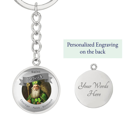 Saint Patrick  - Affirmation Keychain For Courage Faith Renewal - More Than Charms