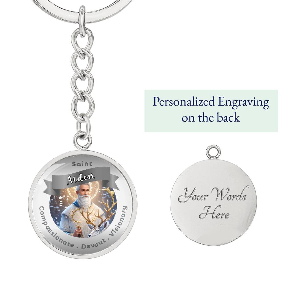 Saint Aiden Affirmation  Keychain- Compassion, Devout & Visionary - More Than Charms