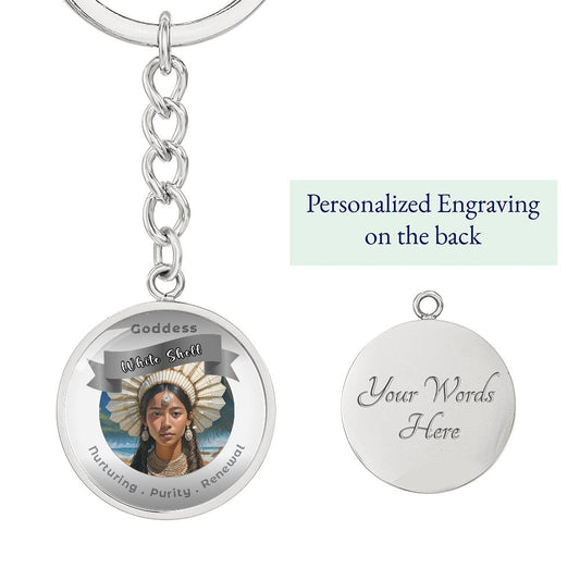White Shell Woman - Affirmation Keychain For Nurturing Purity Renewal - More Than Charms