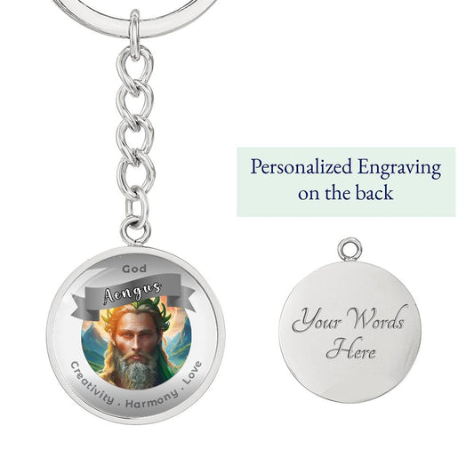 God Aengus  - Affirmation Keychain For Creativity Harmony Love - More Than Charms