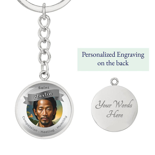 Saint Martin  - Affirmation Keychain For Compassion Healing Humility- More Than Charms