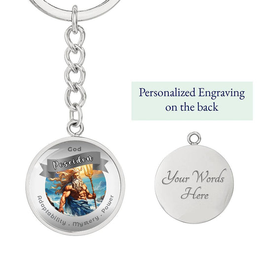 Poseidon - Affirmation Keychain For Adaptability Mystery Power- More Than Charms