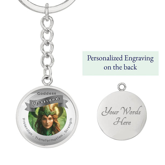 Morrigan - Affirmation Keychain For Protection Transformation Strength - More Than Charms