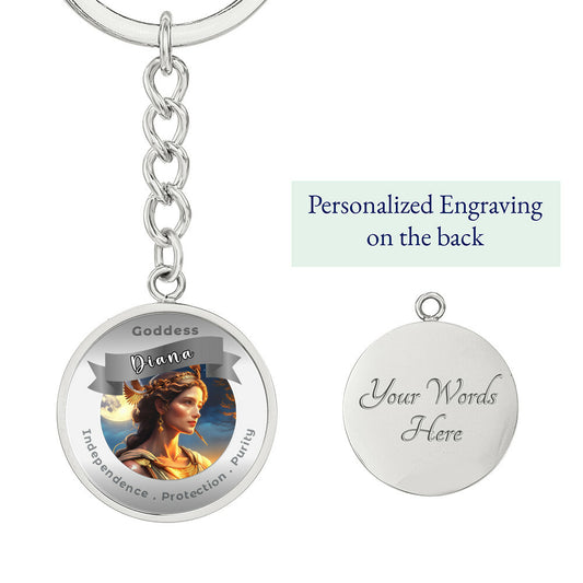 Goddess Diana - Affirmation Keychain For Independence Protection Purity- More Than Charms