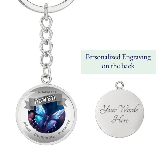 Blue Butterfly  - Power Animal  Affirmation Keychain - More Than Charms