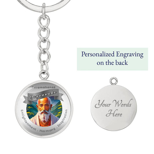 Paramahansa Yogananda  - Affirmation Keychain  For Enlightenment  Harmony Inspiration - More Than Charms