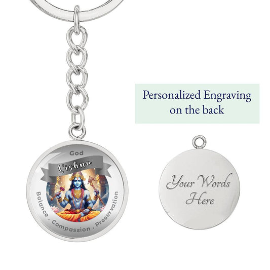 Vishnu - Affirmation Keychain For Balance Compassion Preservation - More Than Charms