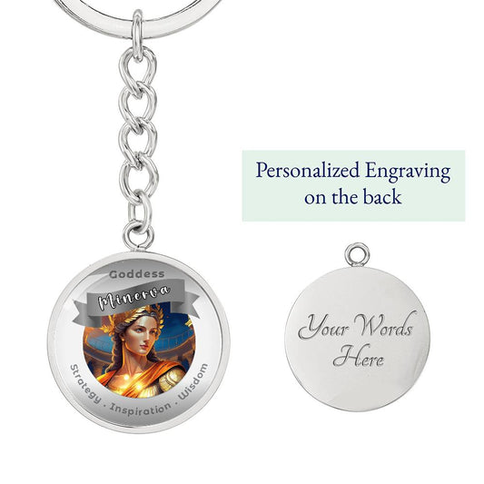 Minerva- Affirmation Keychain For Strategy Inspiration Wisdom - More Than Charms