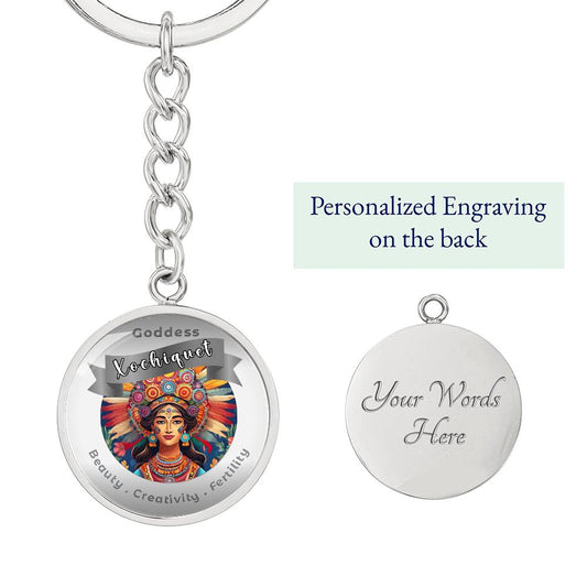 Xochiquetzal - Affirmation Keychain For Beauty Creativity Fertility - More Than Charms