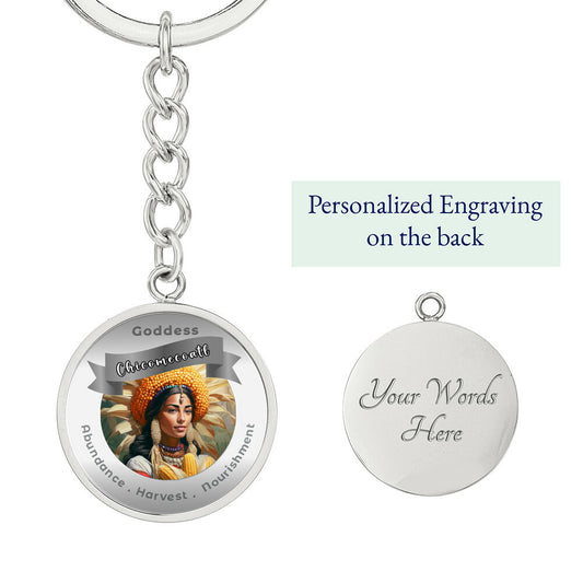 Goddess Chicomecoatl - Affirmation Keychain For Abundance Harvest NourishmentMore Than Charms