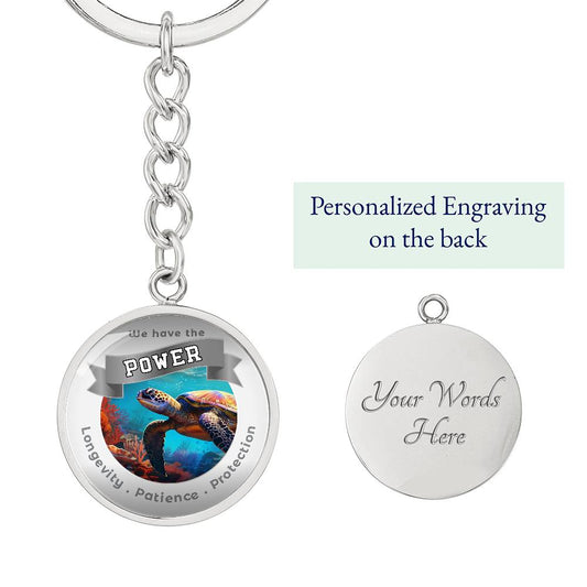 Turtle Power Animal Affirmation Keychain - More Than Charms