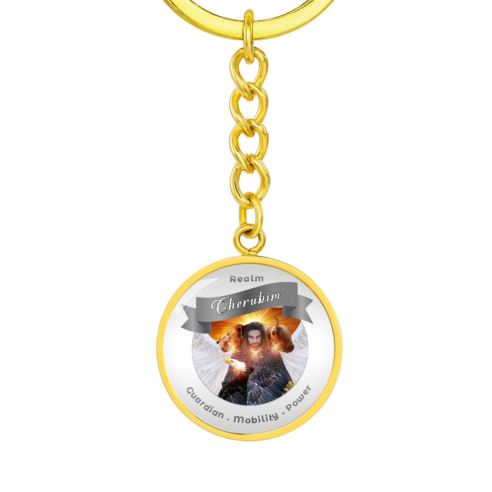 Cheribum- Angelic Realms Affirmation Keychain For Mobility, Power & Guardian - More Than Charms