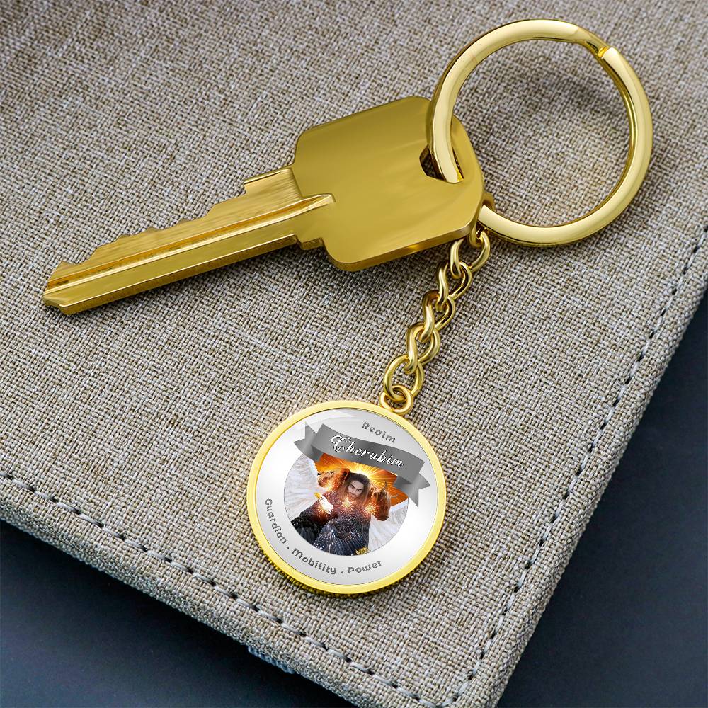 Cheribum- Angelic Realms Affirmation Keychain For Mobility, Power & Guardian - More Than Charms