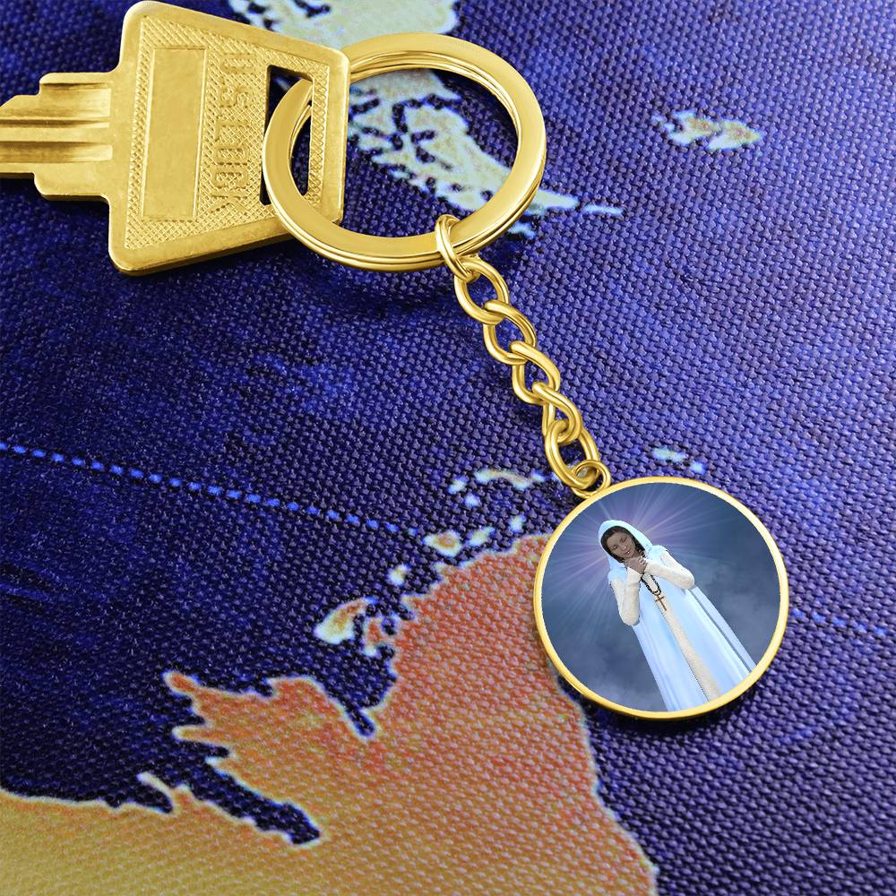 More Than Charms Divine Protection: Mother Mary Circle Keychain