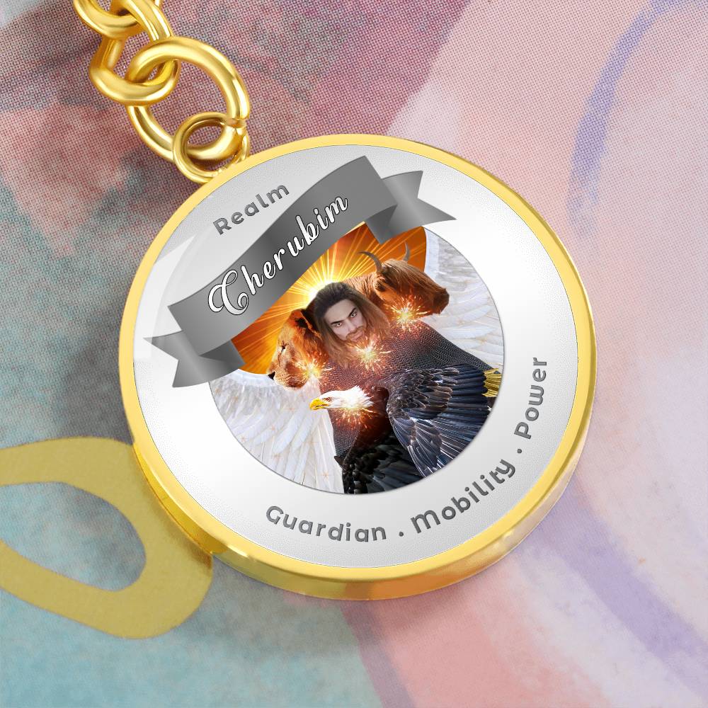 Cheribum- Angelic Realms Affirmation Keychain For Mobility, Power & Guardian - More Than Charms