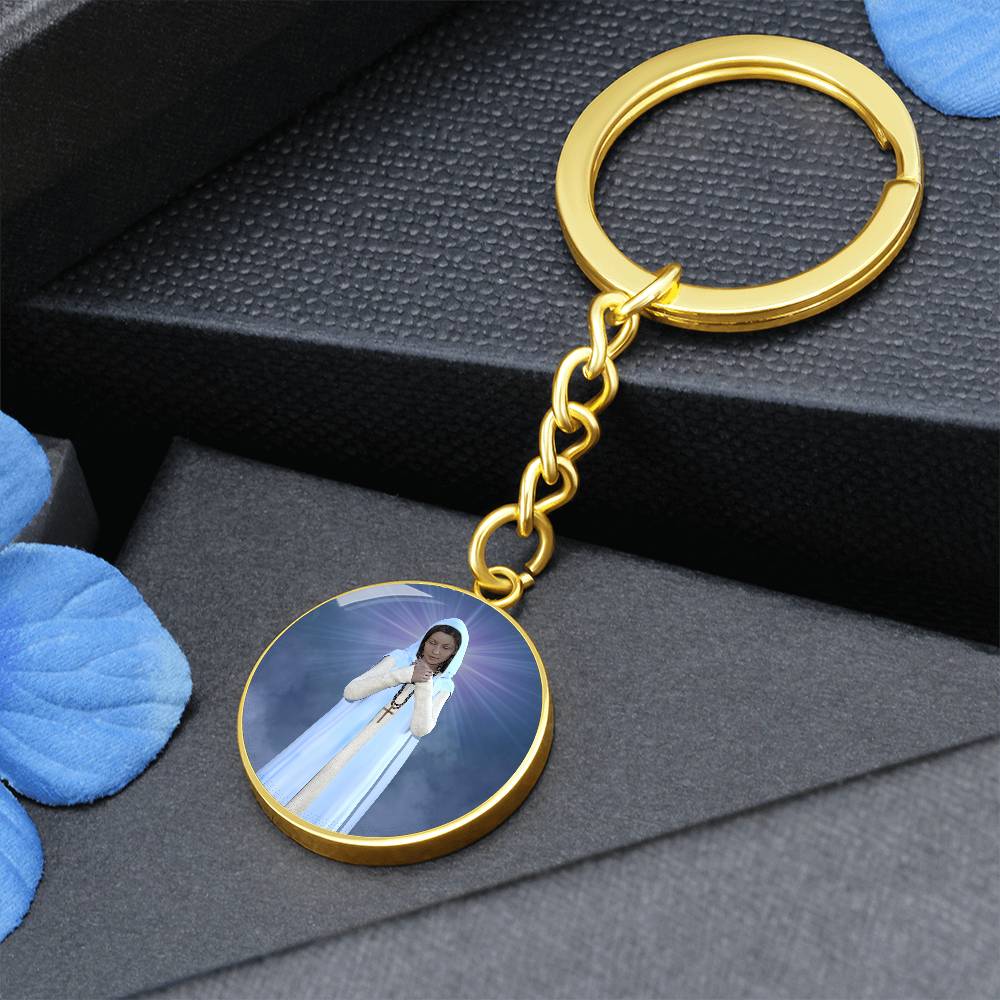 More Than Charms Divine Protection: Mother Mary Circle Keychain