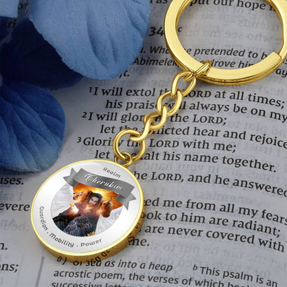 Cheribum- Angelic Realms Affirmation Keychain For Mobility, Power & Guardian - More Than Charms