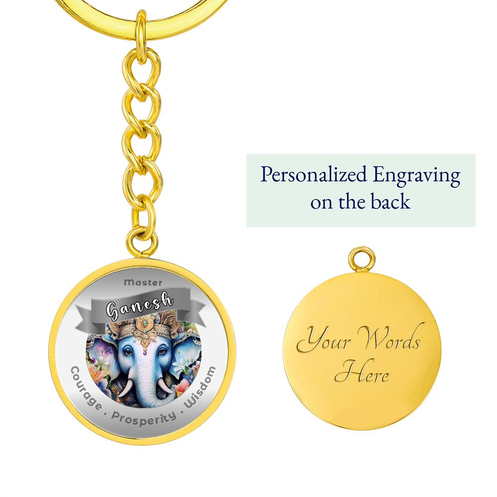 Ganesh Affirmation Keychain - Courage, Prosperity & Wisdom- More Than Charms