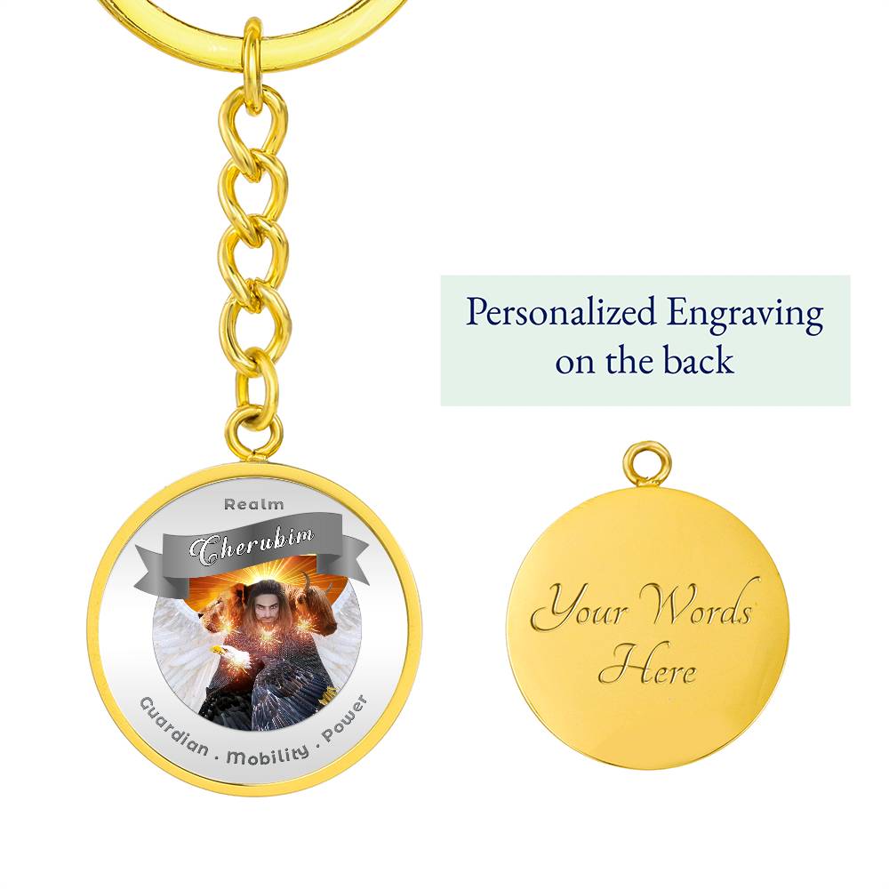 Cheribum- Angelic Realms Affirmation Keychain For Mobility, Power & Guardian - More Than Charms