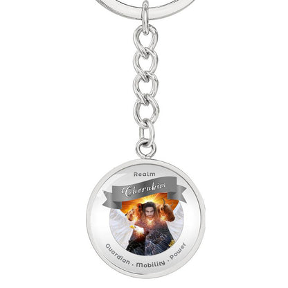 Cheribum- Angelic Realms Affirmation Keychain For Mobility, Power & Guardian - More Than Charms