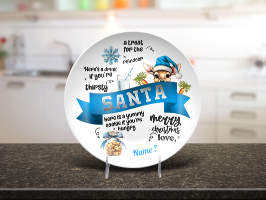 Christmas Plate Santa Christmas Plate - Blue