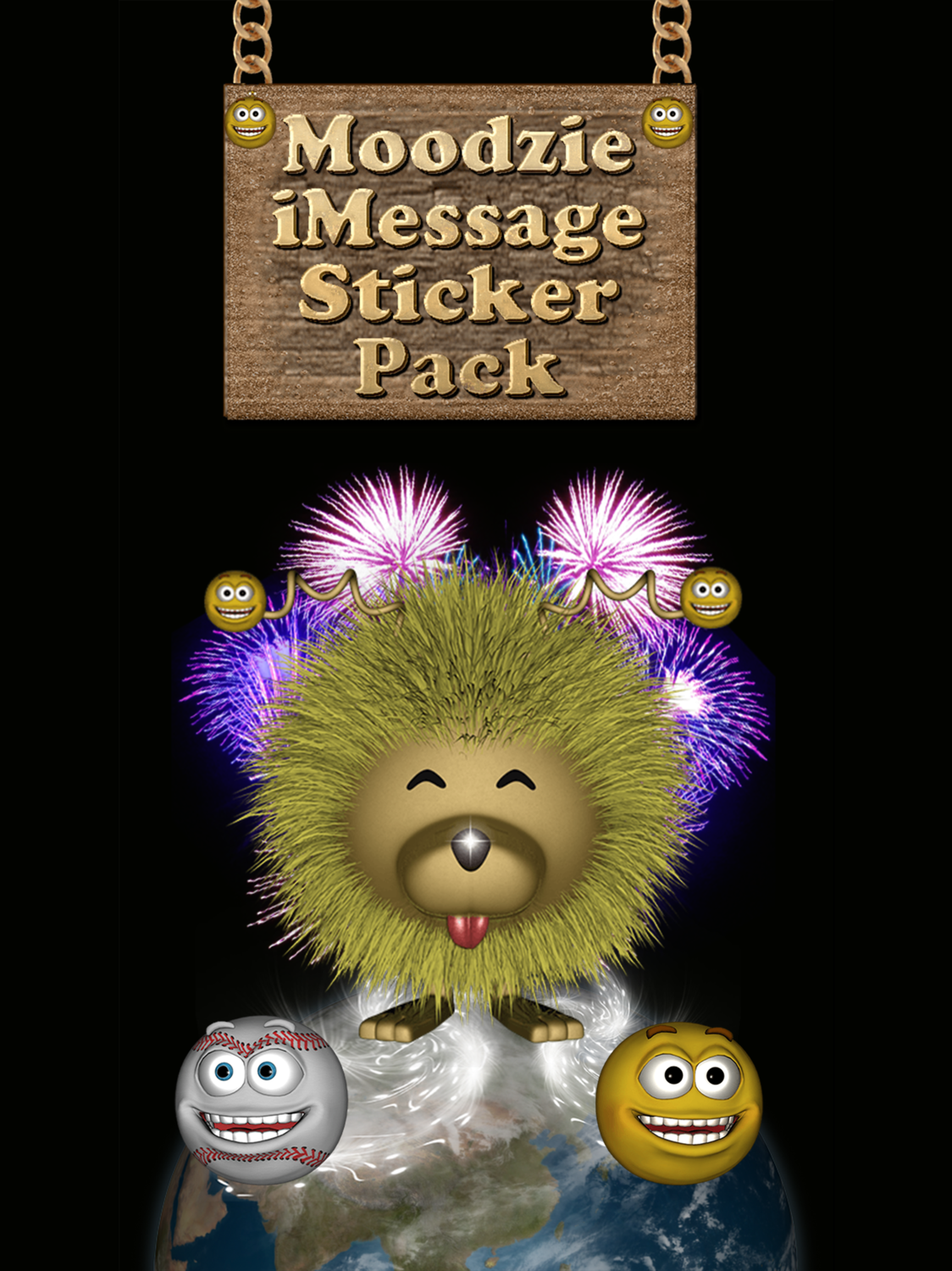 Moodzie Sticker Pack- I Choose Happy Emojis : iMessage Sticker Pack