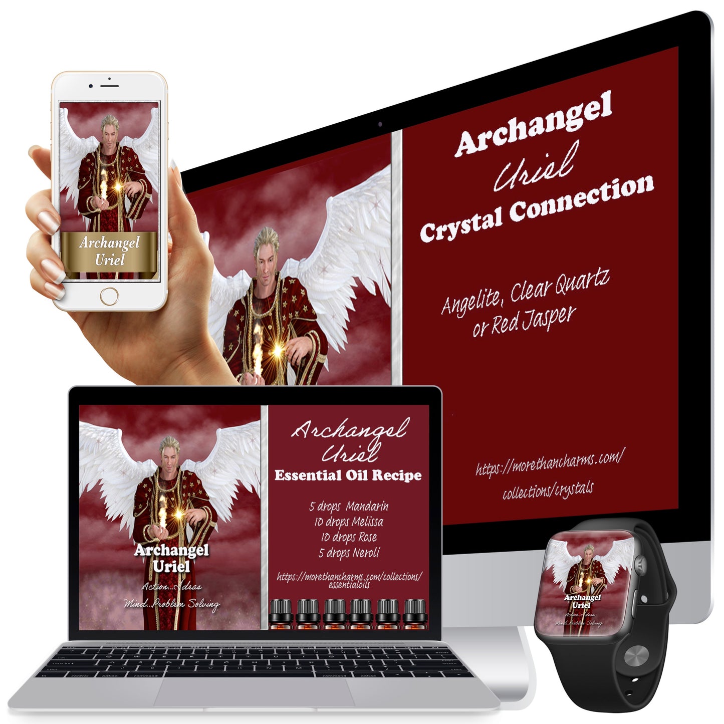 More Than Charms Archangel Uriel Wall Papers and Digital Cards
