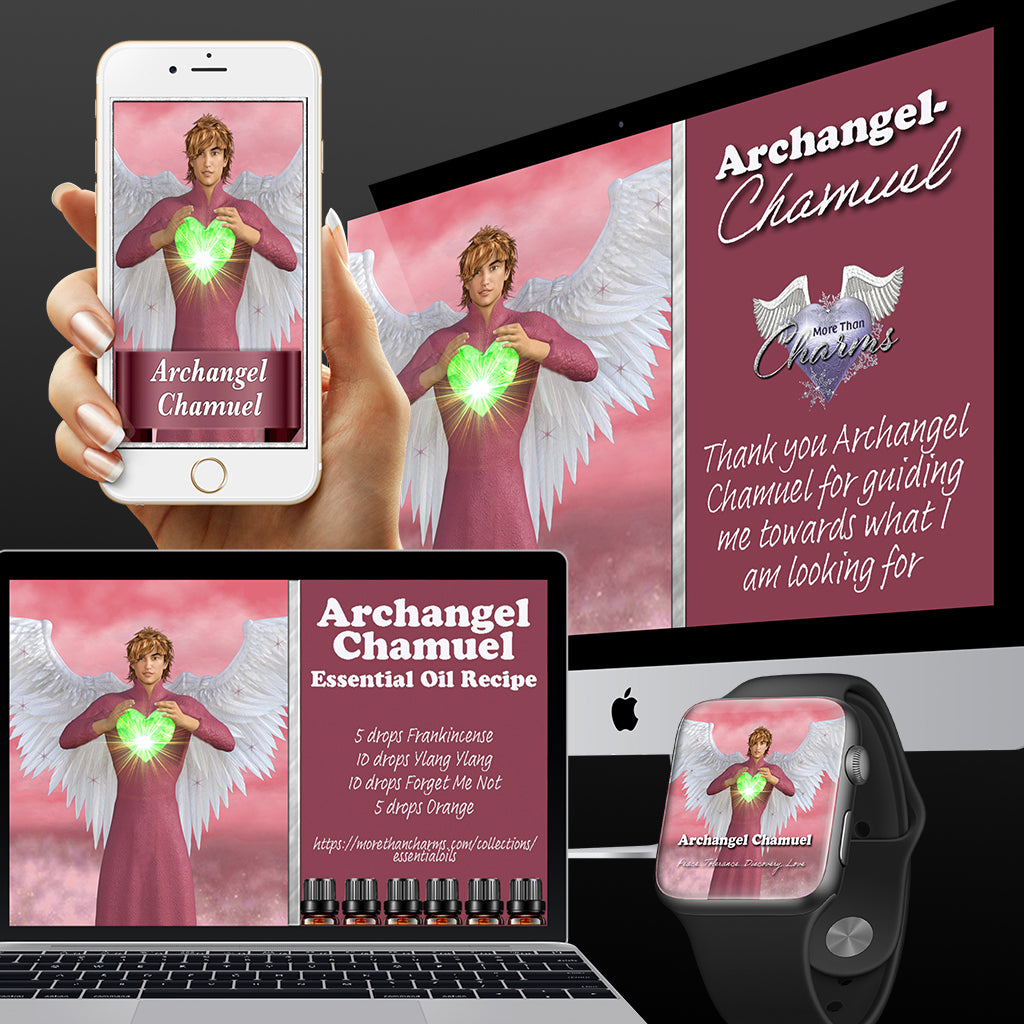 More Than Charms Archangel Chamuel Wall Papers and Digital Cards
