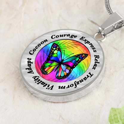 Butterfly Spirit Animal Luxury Circle Pendant