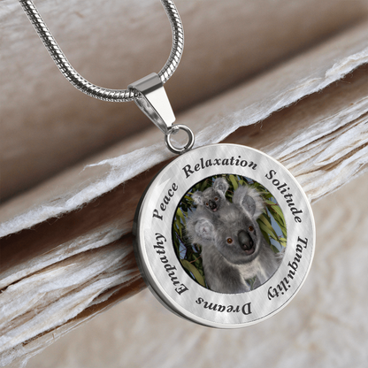 Koala Spirit Animal Luxury Circle Pendant