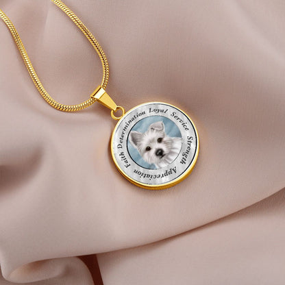 Dog Spirit Animal Luxury Circle Pendant
