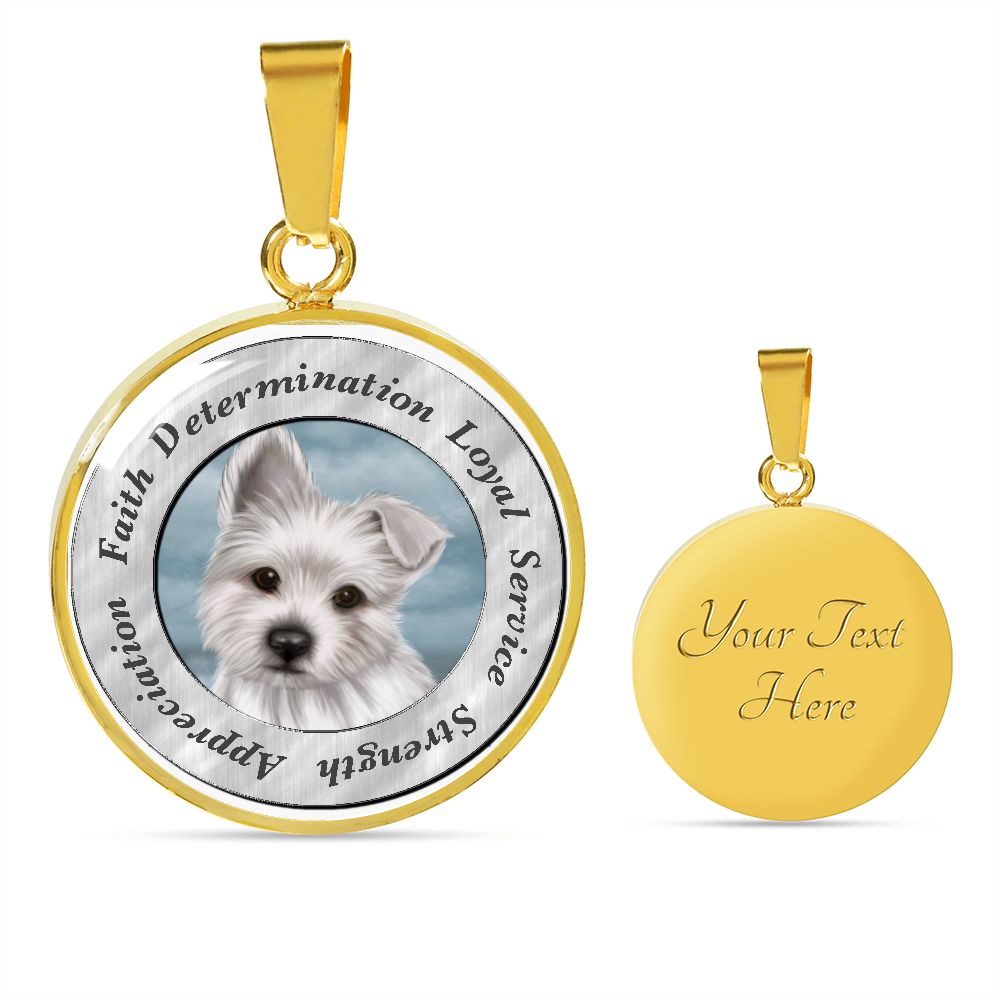 More Than Charms Dog Spirit Animal Luxury Circle Pendant