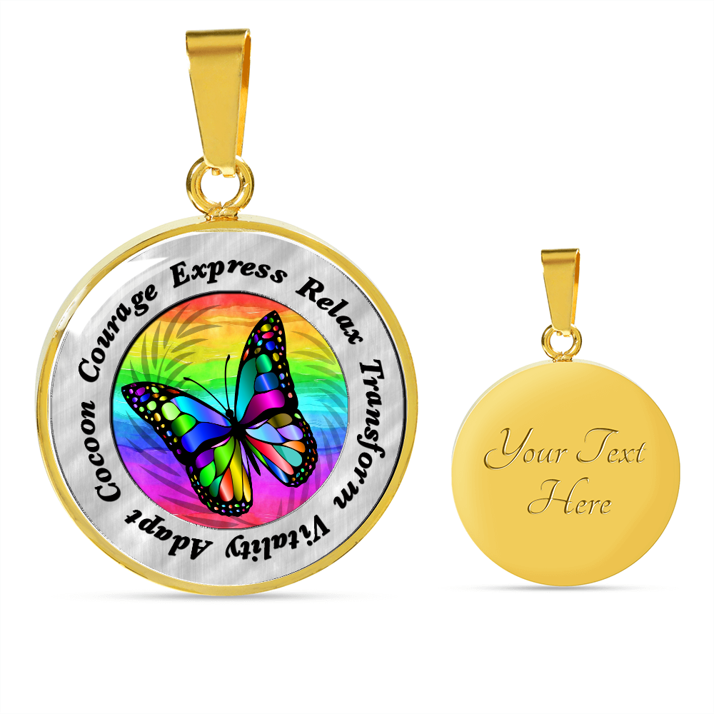 More Than Charms Butterfly Spirit Animal Luxury Circle Pendant