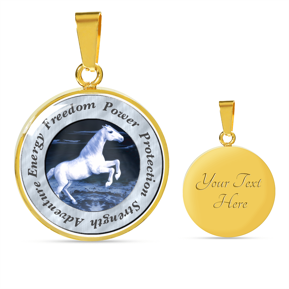 More Than Charms Horse Spirit Animal Luxury Circle Pendant