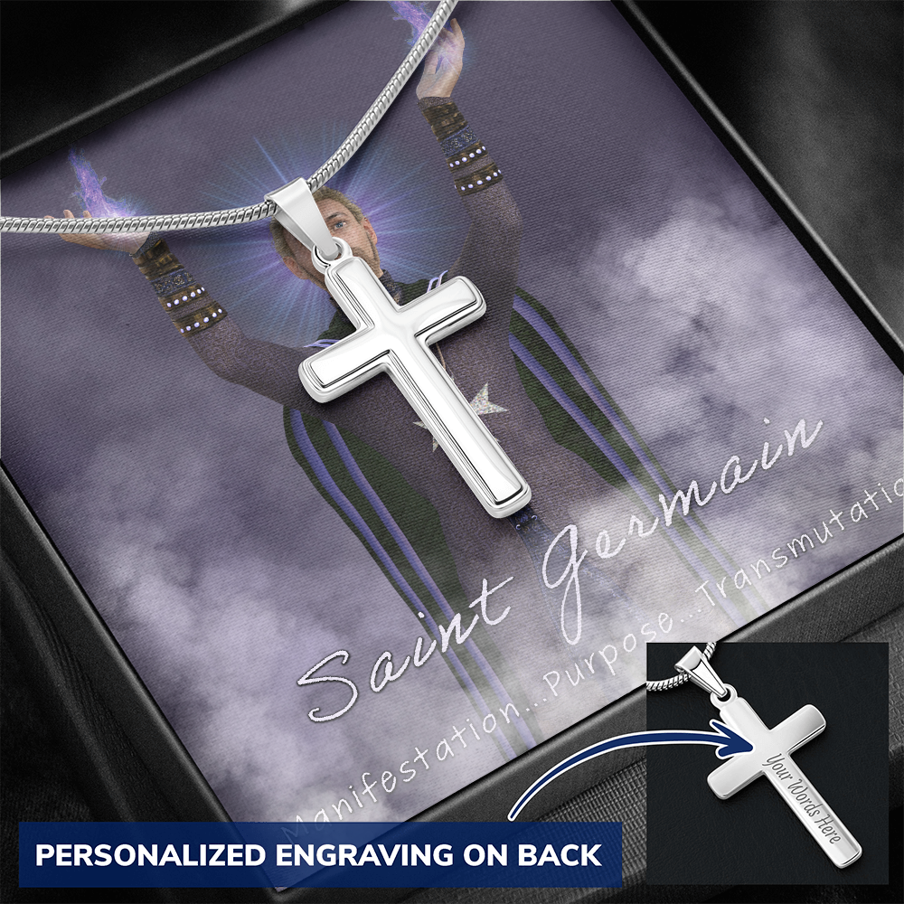 More Than Charms Saint Germain Personalized Cross Necklace
